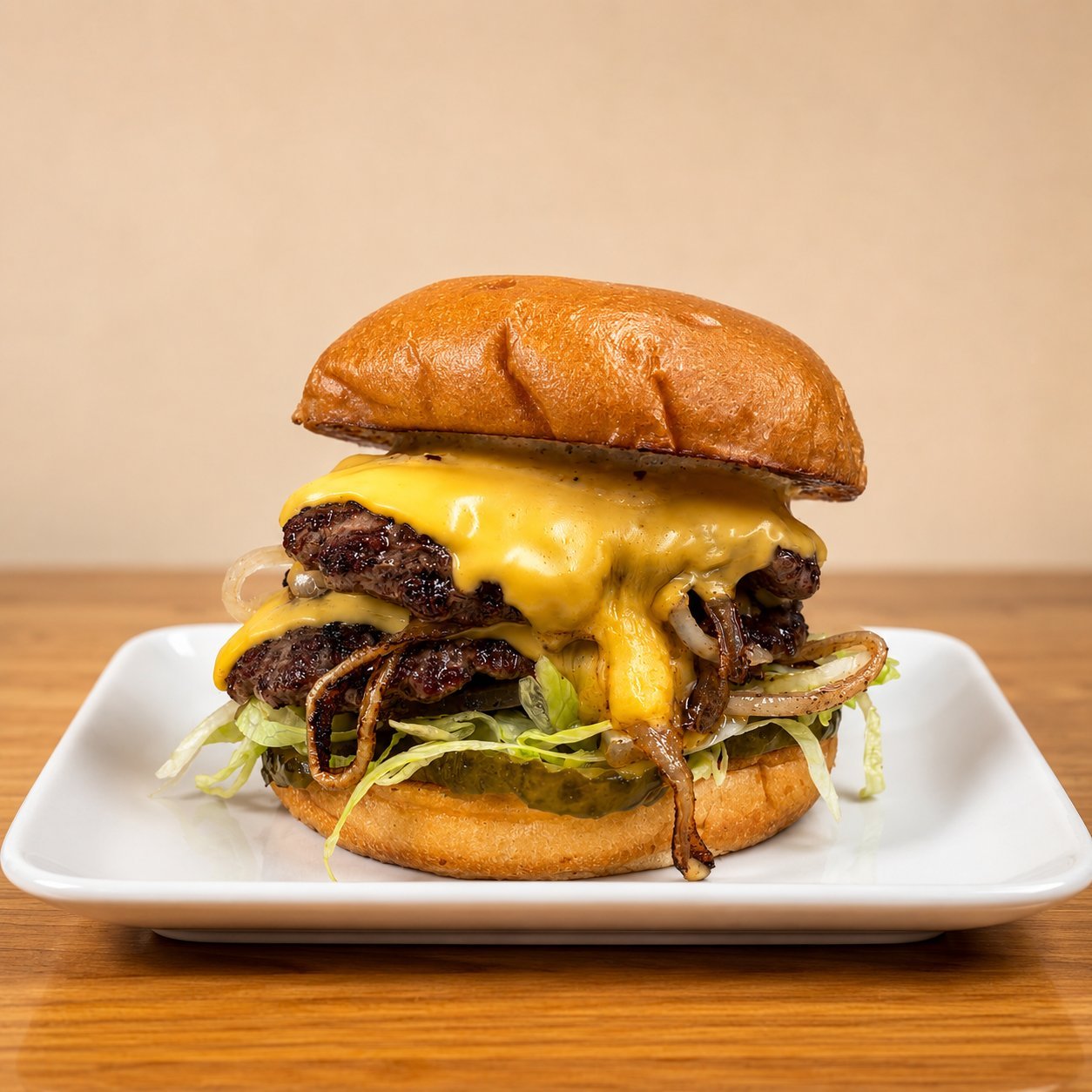 The OV Cheeseburger with smashed beef patty and melted American cheese, OV Burger Bar Prince Rupert