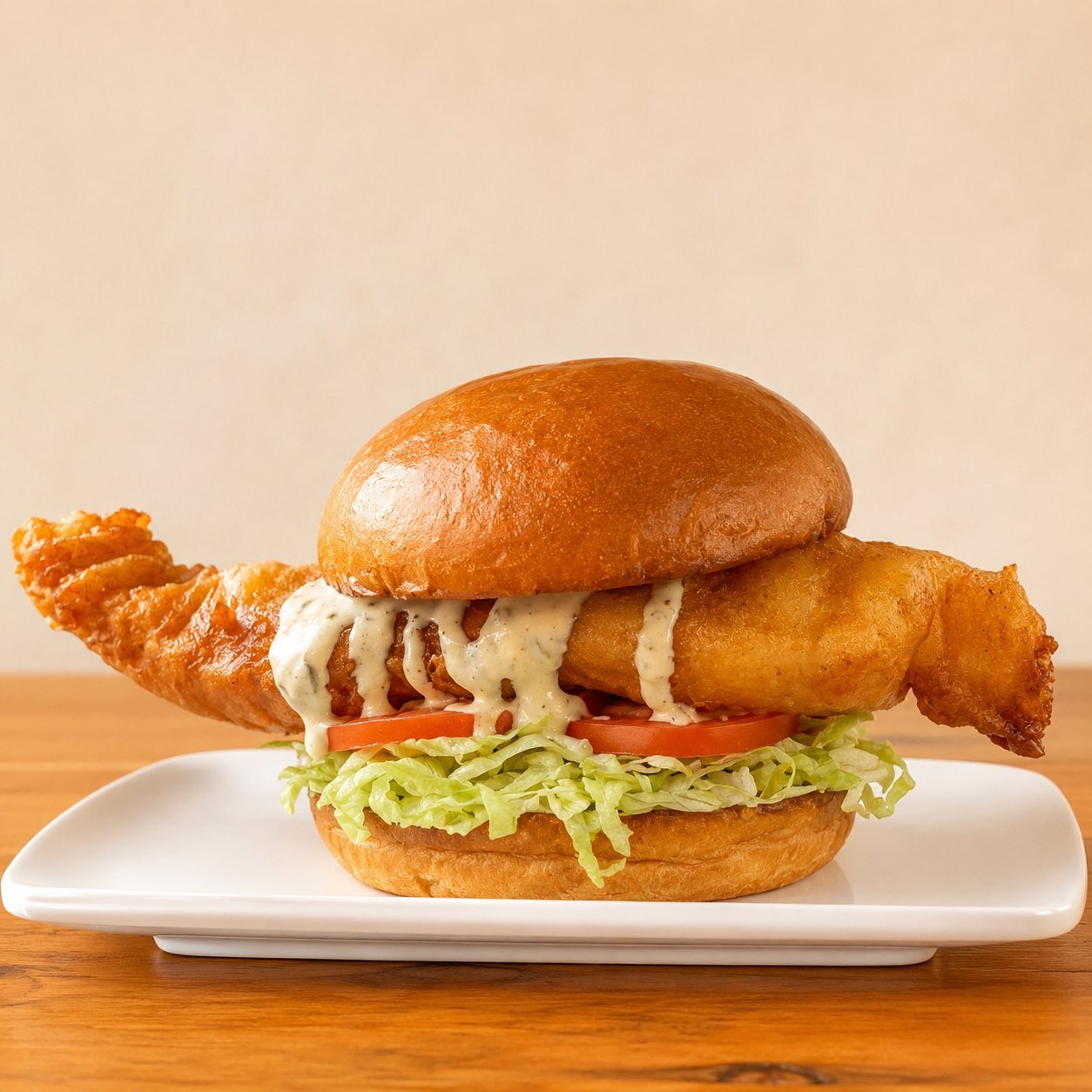 The Holy Ship beer-battered local rockfish burger with house tartar sauce, OV Burger Bar Prince Rupert